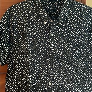 J. Crew Men's Black Mini Floral Pattern casual Shirt